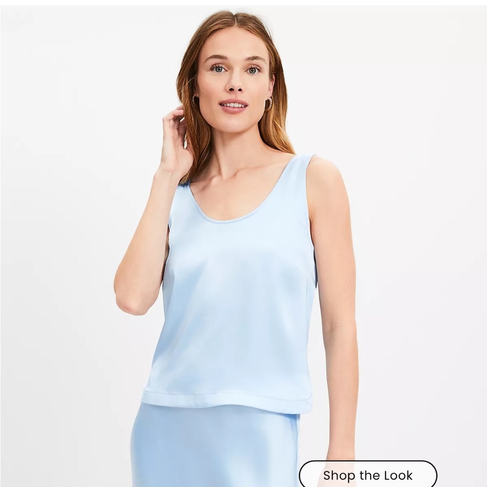 NWOT Loft satin hi-lo hem tank top